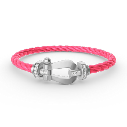 [⭐Corinne]FORCE LARGE HORSESHOE HALF DIAMOND BRACELET SILVER