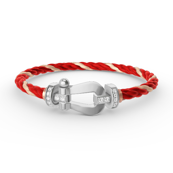 [⭐Corinne]FORCE LARGE HORSESHOE HALF DIAMOND BRACELET SILVER