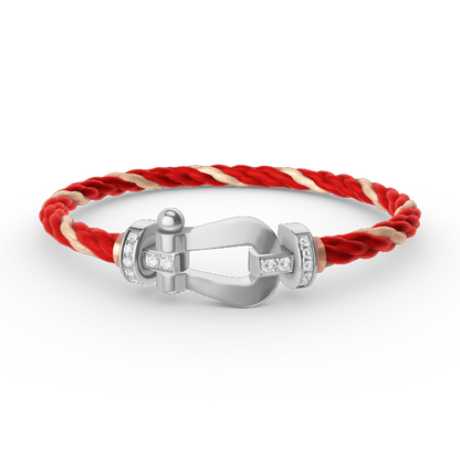 [⭐Corinne]FORCE LARGE HORSESHOE HALF DIAMOND BRACELET SILVER