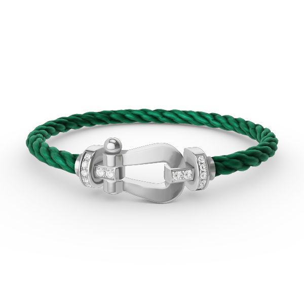 [⭐Corinne]FORCE LARGE HORSESHOE HALF DIAMOND BRACELET SILVER