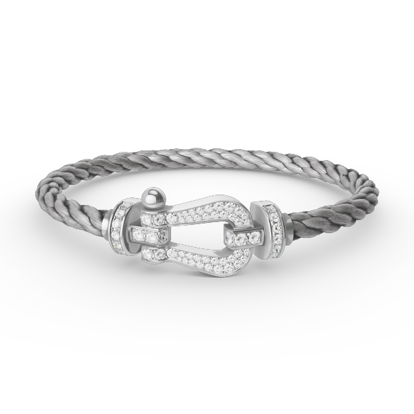 [⭐Corinne]FORCE LARGE HORSESHOE FULL DIAMOND BRACELET SILVER
