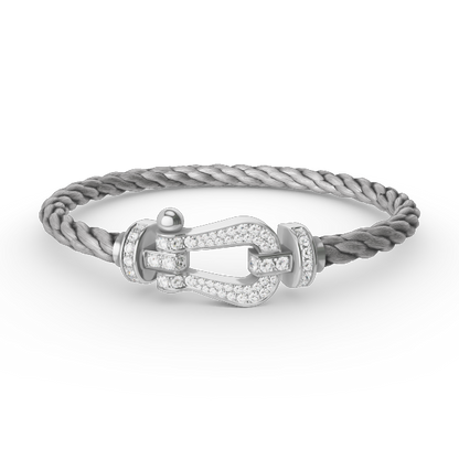 [⭐Corinne]FORCE LARGE HORSESHOE FULL DIAMOND BRACELET SILVER