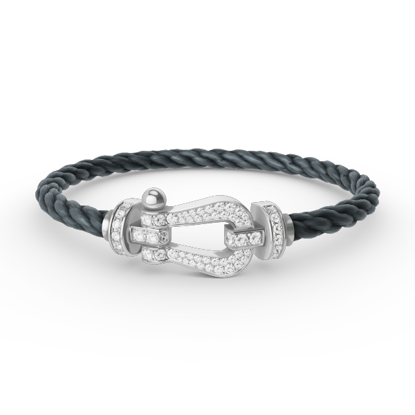 [⭐Corinne]FORCE LARGE HORSESHOE FULL DIAMOND BRACELET SILVER