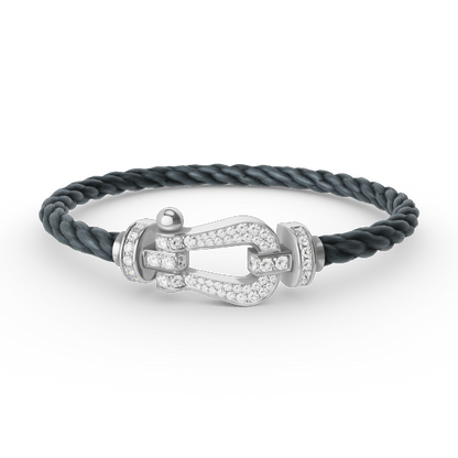 [⭐Corinne]FORCE LARGE HORSESHOE FULL DIAMOND BRACELET SILVER