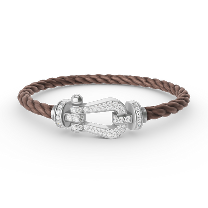 [⭐Corinne]FORCE LARGE HORSESHOE FULL DIAMOND BRACELET SILVER