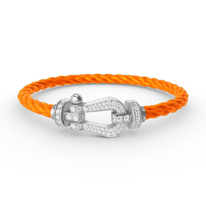 [⭐Corinne]FORCE LARGE HORSESHOE FULL DIAMOND BRACELET SILVER