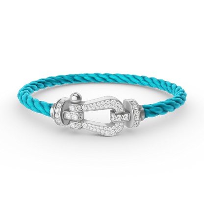 [⭐Corinne]FORCE LARGE HORSESHOE FULL DIAMOND BRACELET SILVER