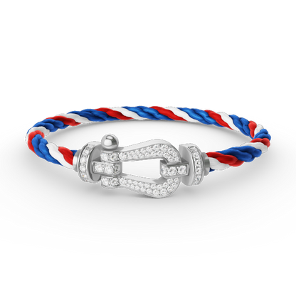[⭐Corinne]FORCE LARGE HORSESHOE FULL DIAMOND BRACELET SILVER