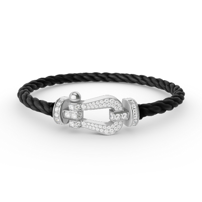 [⭐Corinne]FORCE LARGE HORSESHOE FULL DIAMOND BRACELET SILVER
