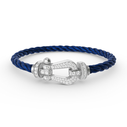 [⭐Corinne]FORCE LARGE HORSESHOE FULL DIAMOND BRACELET SILVER