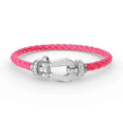 [⭐Corinne]FORCE LARGE HORSESHOE FULL DIAMOND BRACELET SILVER