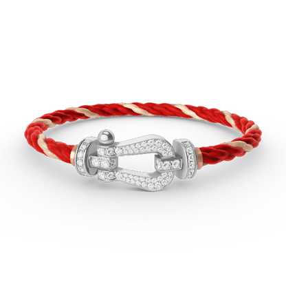 [⭐Corinne]FORCE LARGE HORSESHOE FULL DIAMOND BRACELET SILVER