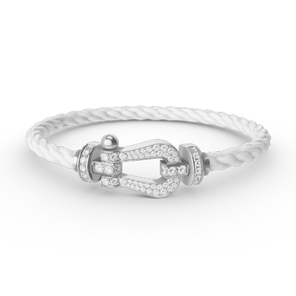 [⭐Corinne]FORCE LARGE HORSESHOE FULL DIAMOND BRACELET SILVER