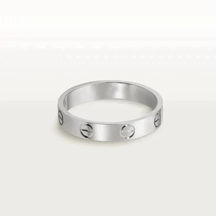 [⭐Corinne]LOVE RING 4MM 1 DIAMOND SILVER