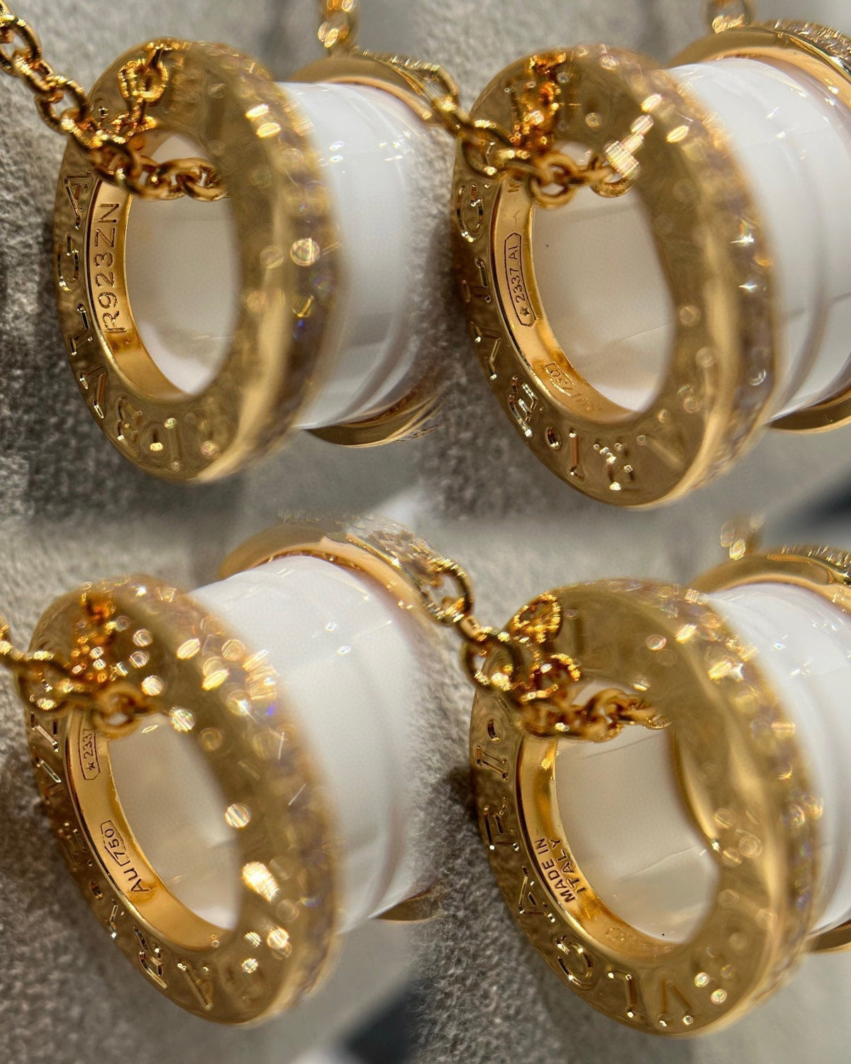 [⭐Corinne]ZERO 1 WHITE CERAMIC DIAMOND PINK GOLD NECKLACE